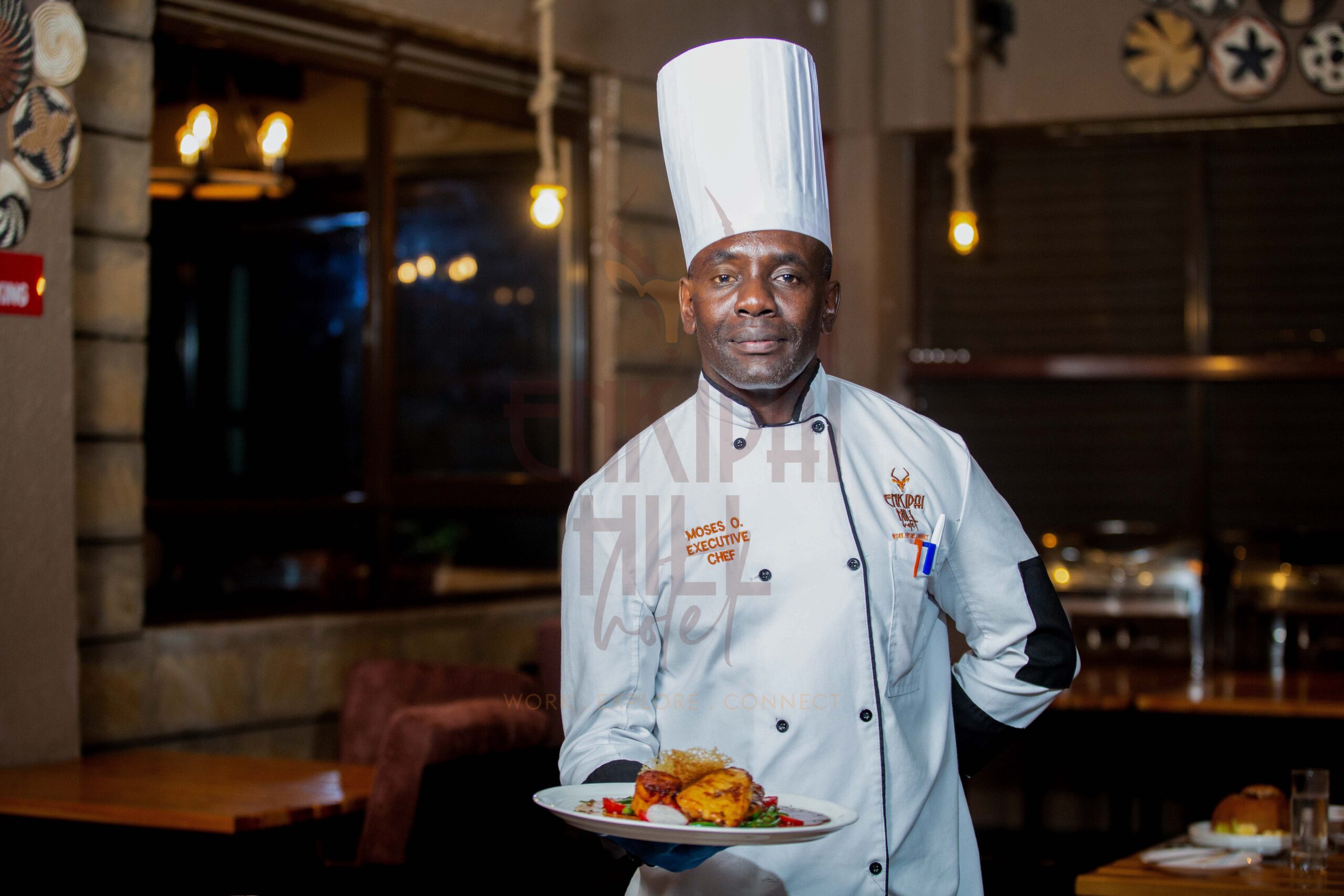 Chef preparing dishes